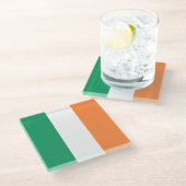 Irische Flagge Glasuntersetzer (Schrägansicht)