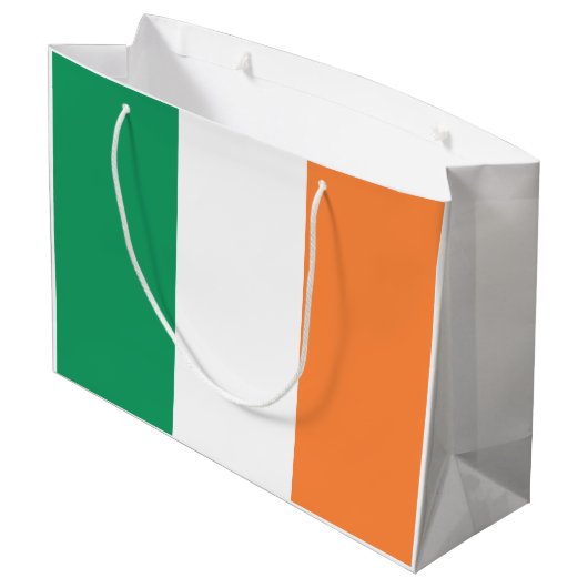 Irische Flagge Große Geschenktüte (Rückseite Schrägansicht)