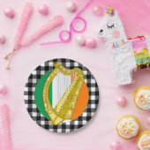 Irische Flagge, Harfe, Büffel, kariert und irische Pappteller (Party)