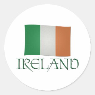 irische Flagge — Irland Runder Aufkleber