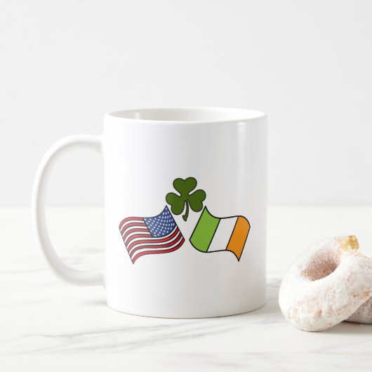 Irische Flagge Kaffeetasse (Mit Donut)