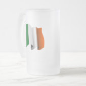 Irische Flagge Mattglas Bierglas (Vorderseite Links)