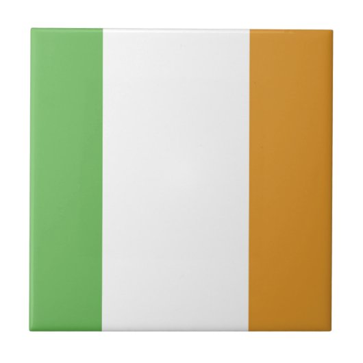 irische Flagge mit Kleeblatt Fliese (Vorderseite)