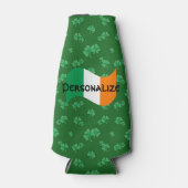 Irische Flagge mit Kleeblättern Flaschenkühler (Vorderseite)