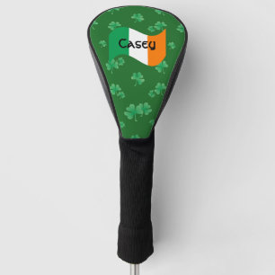 Irische Flagge mit Shamrocks personalisiert Golf Headcover