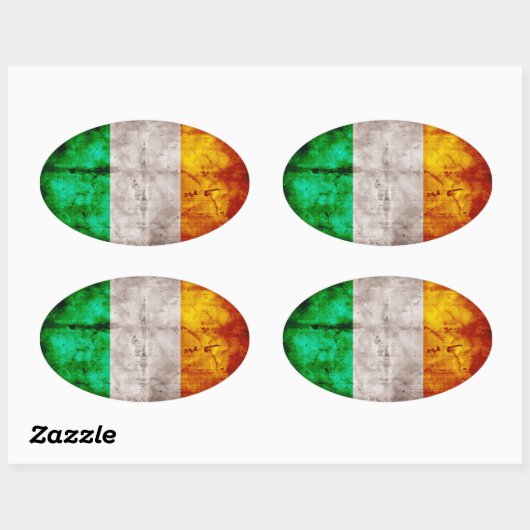 irische Flagge Ovaler Aufkleber (Blatt)