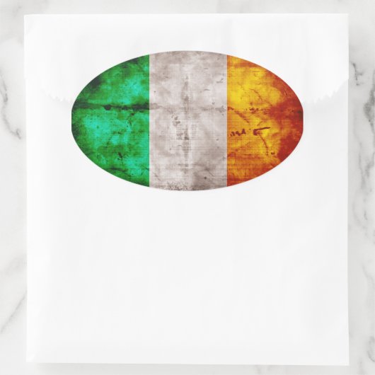 irische Flagge Ovaler Aufkleber (Tasche)