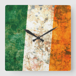 Irische Flagge Quadratische Wanduhr