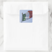 irische Flagge Quadratischer Aufkleber (Tasche)