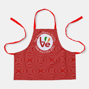 Irische Flagge Rot LOVE Personalisierte Kinder Schürze