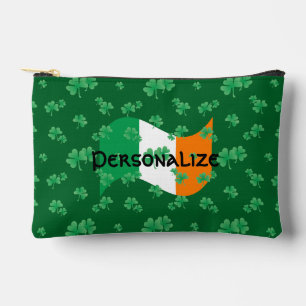 Irische Flagge Shamrocks Keltische Schrift persona Zubehörtasche