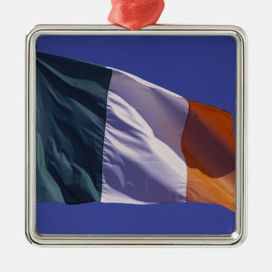 irische Flagge Silbernes Ornament (Vorne)
