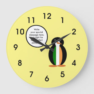 Irische Flagge Sprechende Fr. Pinguin Personalisie Große Wanduhr