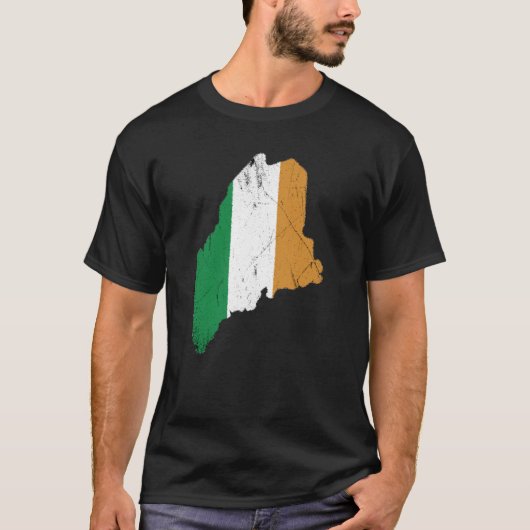 Irische Flagge über Maine T-Shirt (Vorderseite)