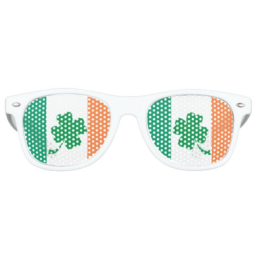 Irische Flagge und 4 Leaf Clover Sonnenbrille (Vorderseite)