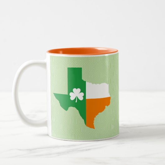 irische Flagge von Texas Zweifarbige Tasse (Links)