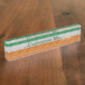 Irische Flagge - zerknittert Namensplakette (Seite)