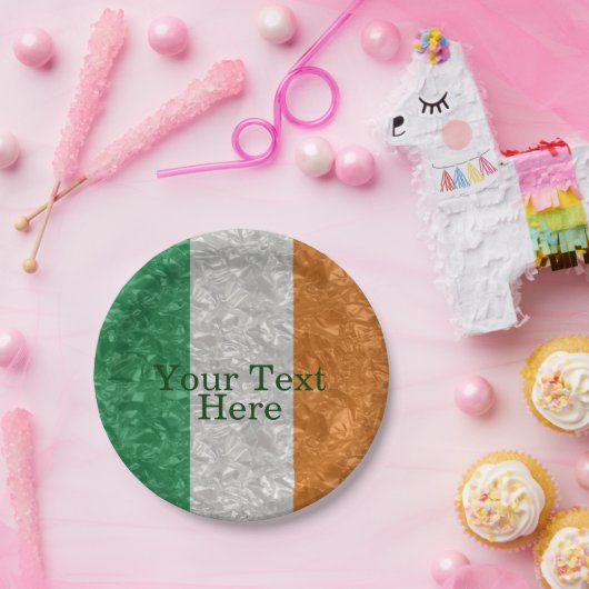 Irische Flagge - zerknittert Pappteller (Party)