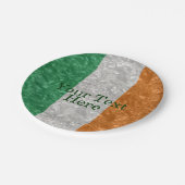 Irische Flagge - zerknittert Pappteller (Schrägansicht)