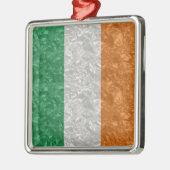 Irische Flagge - zerknittert Silbernes Ornament (Links)
