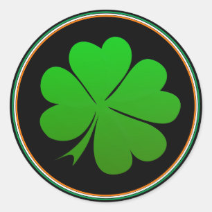 Irische Flaggen-Aufkleber, Shamrock, Glücklich, Ir Runder Aufkleber