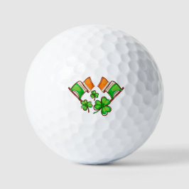 Irische Flaggen und Shamocks Golfball