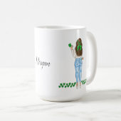 Irische Frau mit Vierblättriges Kleeblatt Kaffeetasse (VorderseiteRechts)