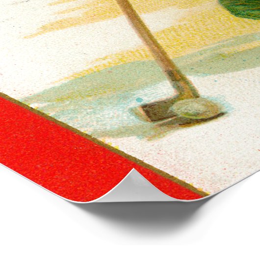 Irische Frau über Golfball Poster (Ecke)