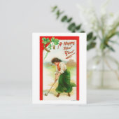 Irische Frau über Golfball Postkarte (Stehend Vorderseite)