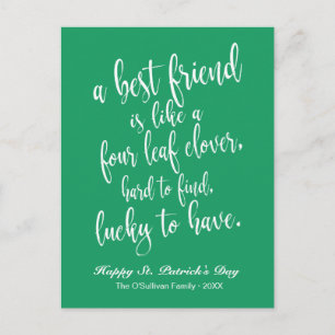 Irische Freundschaft Sprichwort St. Patrick's Day  Postkarte