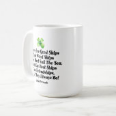 Irische Freundschaftsschiffe Sprichwort Vierblattk Kaffeetasse (Vorderseite Links)