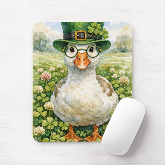Irische Gans im Kleeblattfeld Mousepad (Mit Mouse)