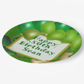 Irische Geburtstagsballons Party Pappteller (Schrägansicht)