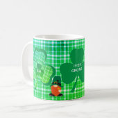 Irische Gnom Monogramm Kleeblatt St. Patrick's Kaffeetasse (Vorderseite Links)
