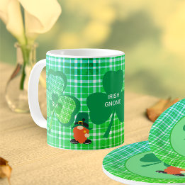 Irische Gnom Monogramm Kleeblatt St. Patrick's Kaffeetasse