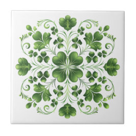 Irische Green Clover Illustration Fliese