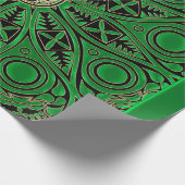 irische grüne Celtic Triskele Mandala Geschenkpapier (Ecke)