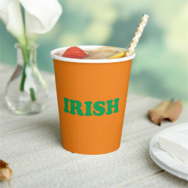 Irische grüne Orange moderne Saint Patrick's Day Pappbecher