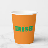 Irische grüne Orange moderne Saint Patrick's Day Pappbecher (Rückseite)