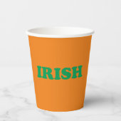 Irische grüne Orange moderne Saint Patrick's Day Pappbecher (Vorderseite)