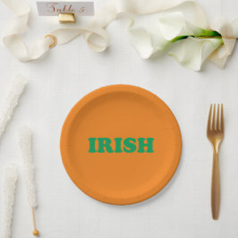 Irische grüne Orange moderne Saint Patrick's Day Pappteller