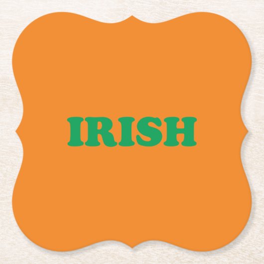 Irische grüne Orange moderne Saint Patrick's Day Untersetzer (Vorderseite)