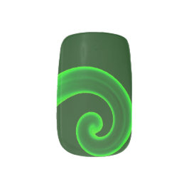 Irische grüne Strudelminx-Nägel Minx Nagelkunst
