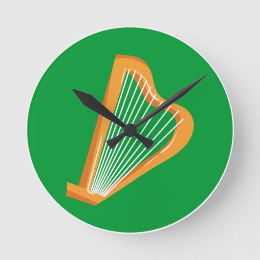Irische Harfe Irish Harfe Runde Wanduhr (Vorderseite)
