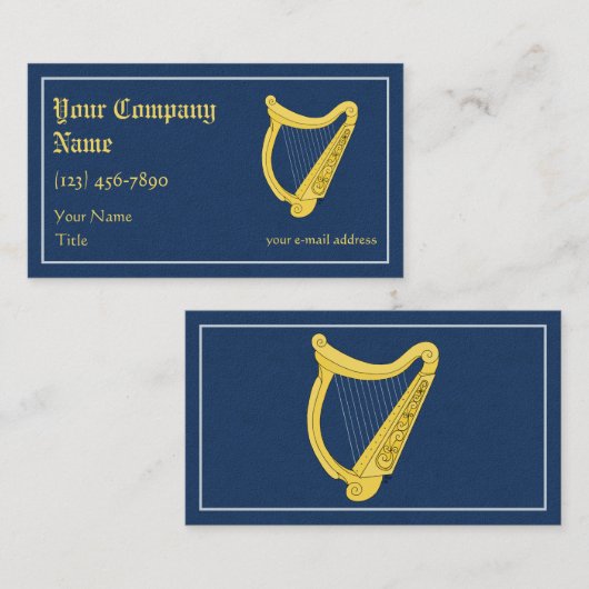 Irische Harfe Visitenkarte (Vorne/Hinten)