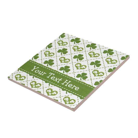 Irische Herz-Kleeblatt-Keramik-Fliese Trivet Fliese (Seite)