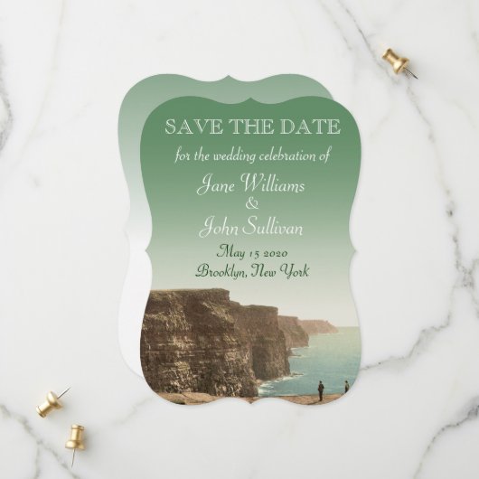 Irische Hochzeit Cliffs of Moher Save the Date (Vorderseite/Rückseite Beispiel)