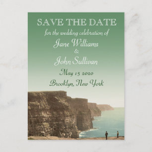 Irische Hochzeit Cliffs of Moher Save the Date Ankündigungspostkarte