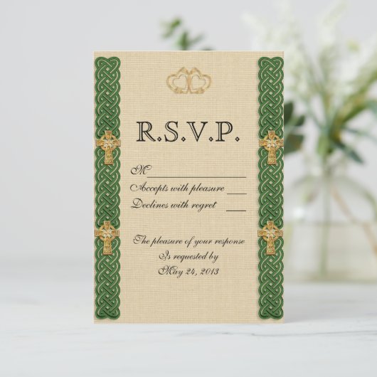 Irische Hochzeit Einladung elegant (Stehend Vorderseite)