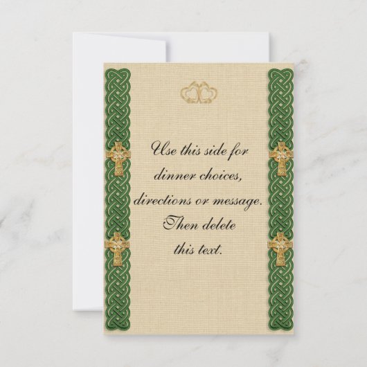 Irische Hochzeit Einladung elegant (Rückseite)